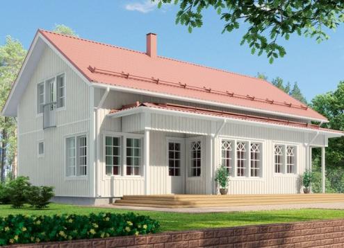 № 1196 Купить Проект дома Салонки 141. Закажите готовый проект № 1196 в Иркутске, цена 50760 руб.