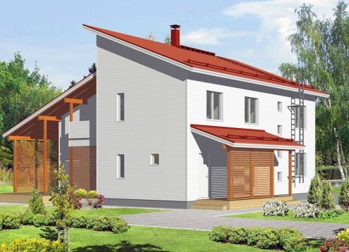 № 1240 Купить Проект дома Модерн 174-206. Закажите готовый проект № 1240 в Иркутске, цена 62640 руб.